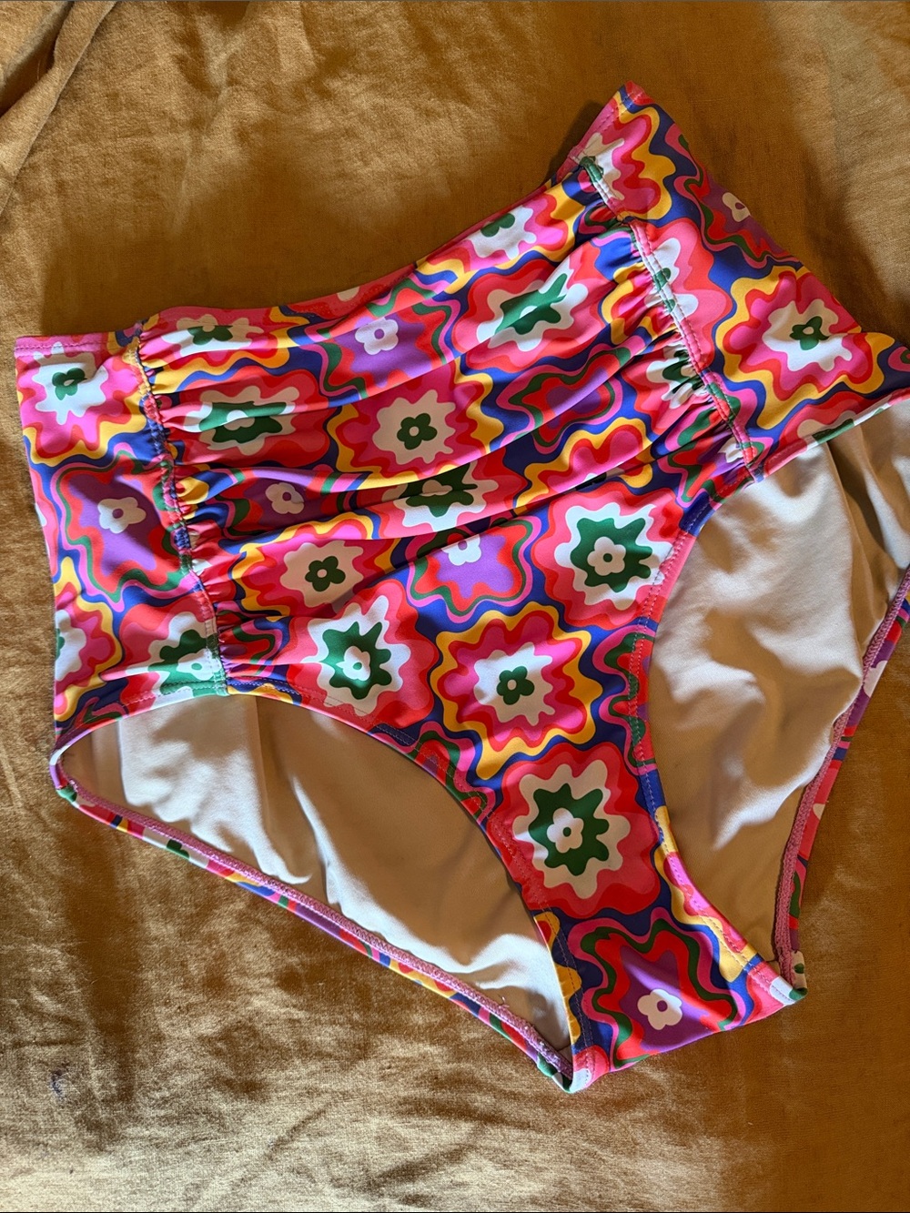 High-Waist Retro Floral Print Bikini Bottoms Kortni Jean